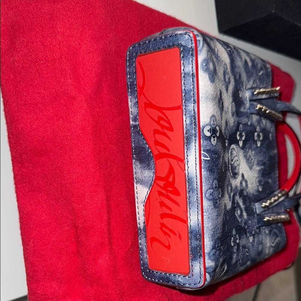 Stylish Blue and Red Designer Handbag